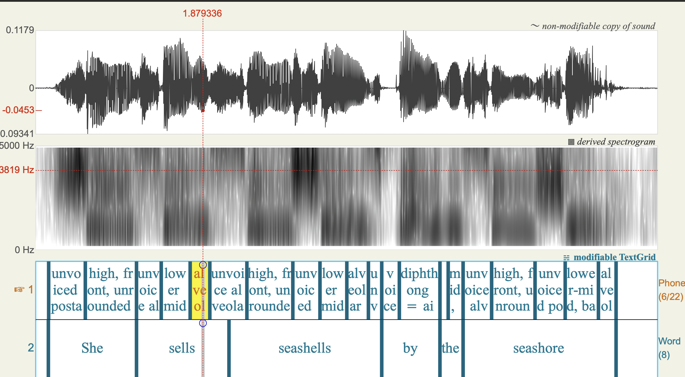 Spectrogram with window length 0.001